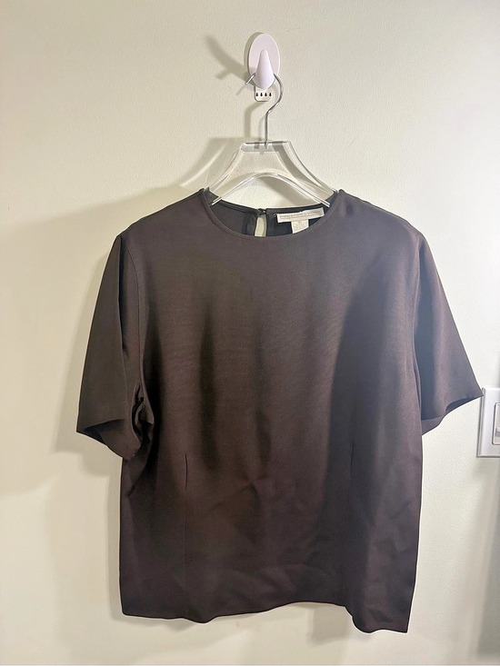 Preston & York Tops - Preston & York 100% Silk Short Sleeve Blouse Brown M
